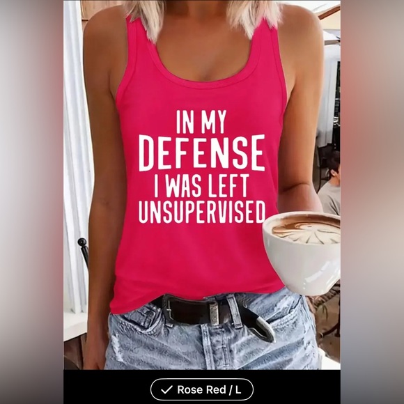 Tops - Women's Pink Graphic Tank Top size Large